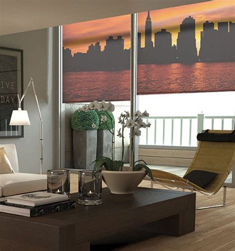 Custom Printed Roller Shades Blindsgalore Luxury Living Room