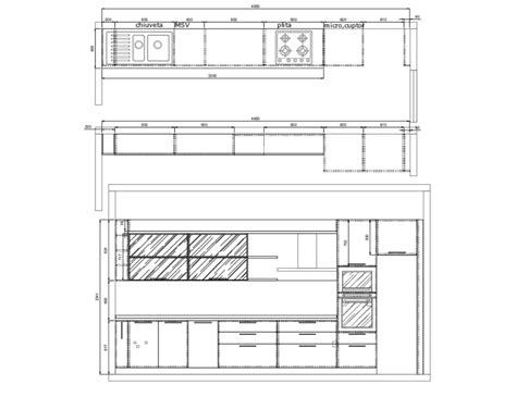 2d Dwg Drawing Of Kitchen Elevation And Plan Autocad File Cadbull Lg