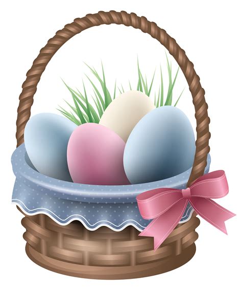 Easter Bunny Egg In The Basket Transparent Easter Basket And Grass