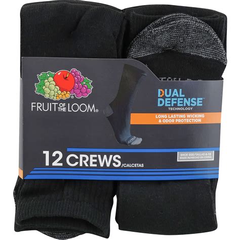 Fruit Of The Loom Dual Defense Crew Socks 12 Pk Socks Clothing