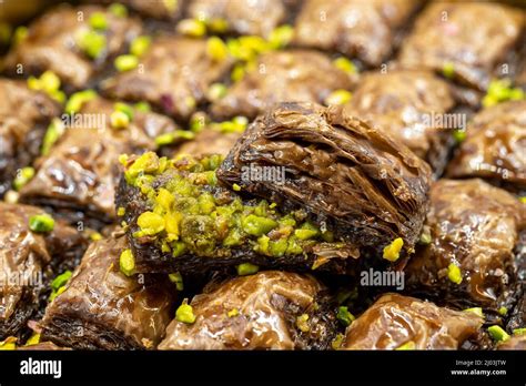Pistachio Chocolate Baklava Traditional Middle Eastern Flavors Local