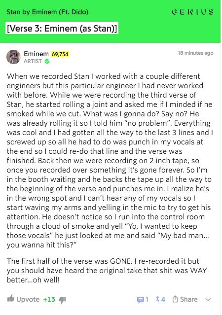 The Story Behind Eminems Deleted Version Of Stan Genius