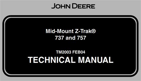 John Deere 737 757 Mid Mount Z Trak Mower Technical Manual A Factory