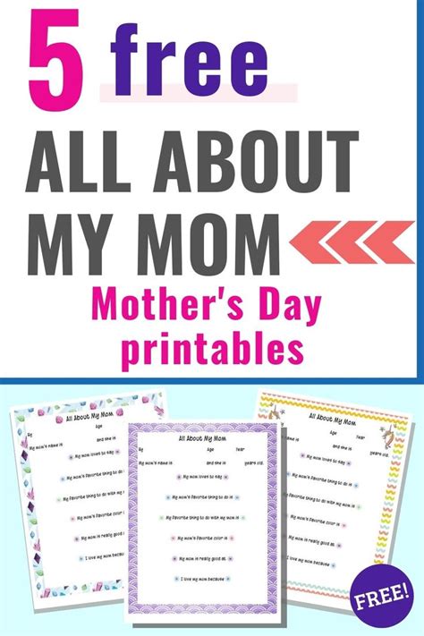 5 Cute All About My Mom Free Printables That Shell Cherish Forever