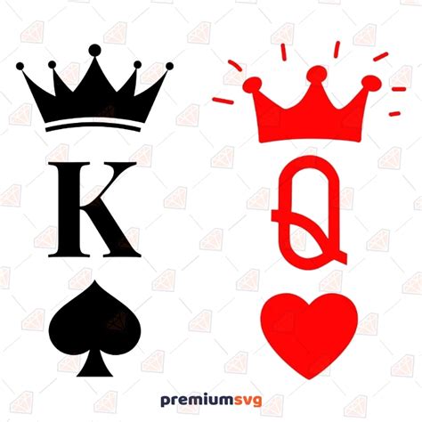 King And Queen Svg Cut Files King Of Spades And Queen Of Hearts Svg