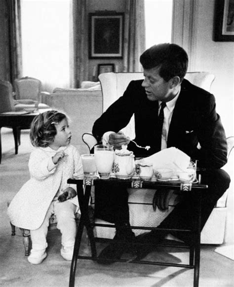 JFK And Daughter Having Breakfast Together 1961 9GAG