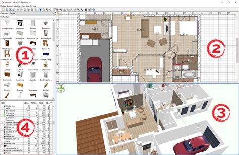 Update colors, texture, size and orientation of furniture, walls, floors and ceilings. Présentation générale de Sweet Home 3D