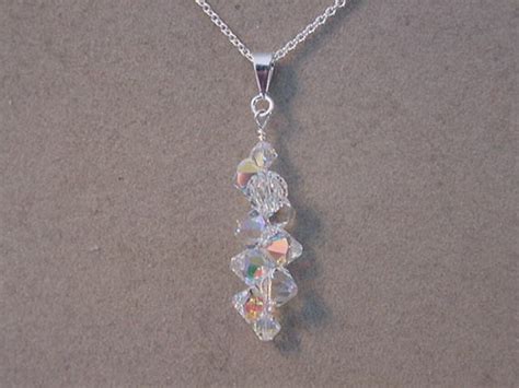 Swarovski Crystal Ab Pendant Necklace Choice Of Colors Etsy