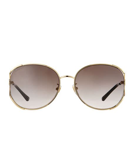 gucci round metal sunglasses neiman marcus