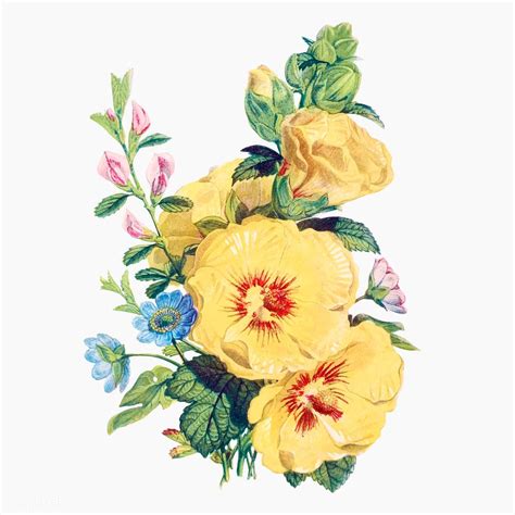 Download Premium Vector Of Vintage Summer Flowers Bouquet Vector