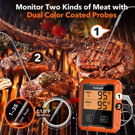 Wireless Meat Meter Yunbaoit Digital Remote Food Cooking Meter For Bbq