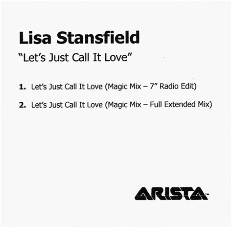 Lisa Stansfield Lets Just Call It Love 2001 Cdr Discogs