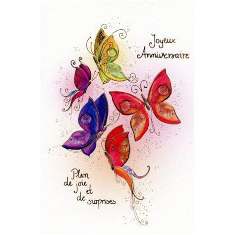 carte joyeux anniversaire papillons