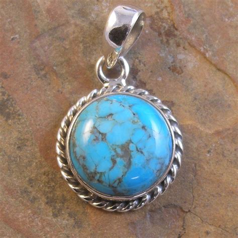 Mm Sterling Silver Kingman Turquoise Pendant Transglobal Trading
