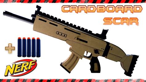 Nerf fortnite drum gun dg blaster rifle toy elite, 15 dart rotating drum, sealed. Cardboard Scar Fortnite - YouTube