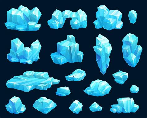 Cartoon Frozen Ice Crystals Icicles And Icebergs 23553423 Vector Art
