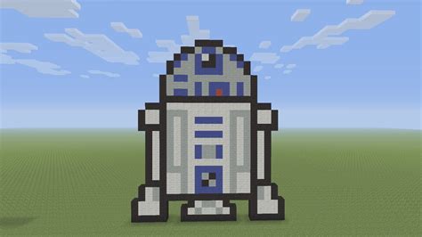 Minecraft Pixel Art R2 D2 From Star Wars Youtube