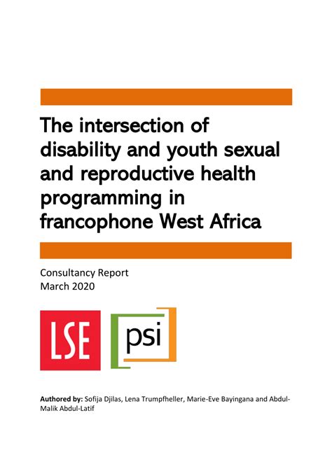 Pdf The Intersection Of Disability And Youth Sexual And Reproductive