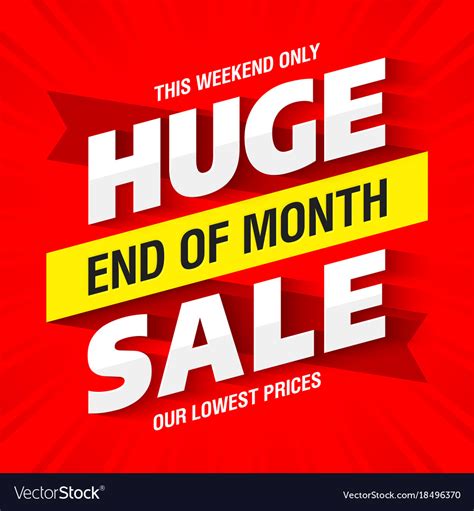 End Of Month Huge Sale Banner Template Royalty Free Vector