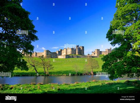 Alnwick Castle River Aln Alnwick Town North Northumbrian Castle