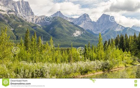 Bow River Banff National Park Alberta Canada Stock Image Image