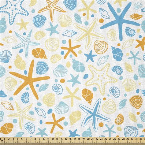 Bless International Ambesonne Starfish Fabric By The Yard Vintage