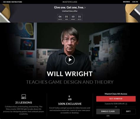 MasterClass Will Wright's Game Design and Theory Lesson Online Review
