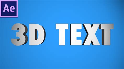 How To Create 3d Text In Adobe After Effects Lights Cameras