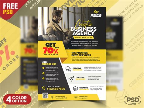 Clean Modern Corporate Business Flyer Psd Psd Zone