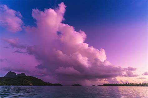 Purple Sunset In Bora Bora 8k Ultra Hd Wallpaper Background Image