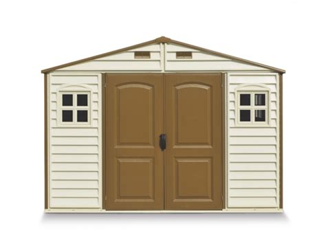 Duramax Woodside Vinyl Garden Shed Brown 10 12 Ft X 8 Ft Canadian Tire