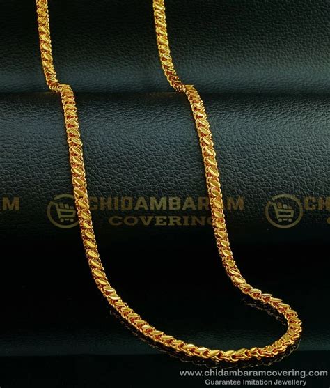 Mm Flat 18 Inches Artificial Gold Chain Designs For Daily Wear South
