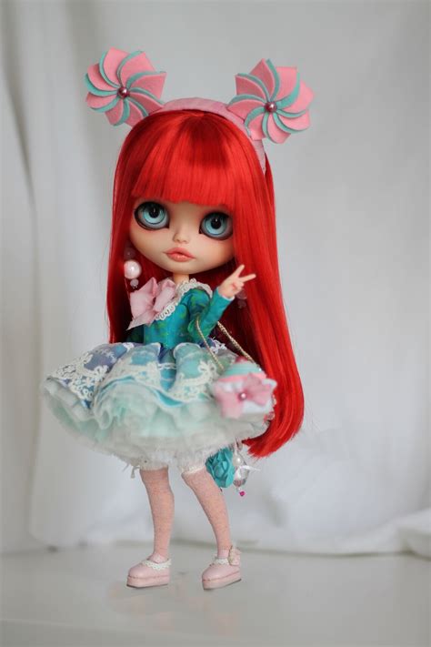 Red Candy Blythe Doll Custom Ooak Joint Etsy