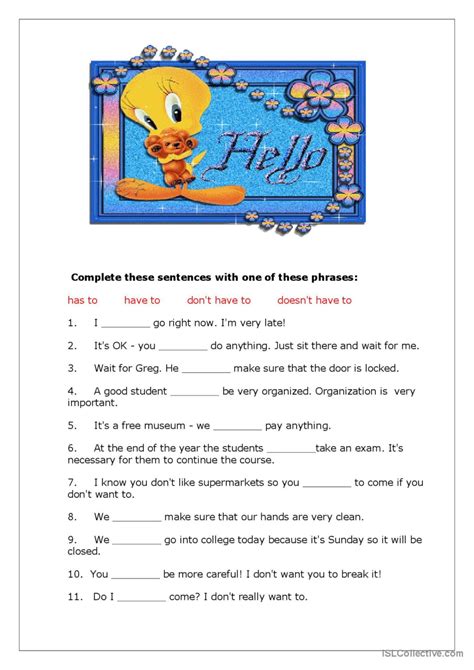 Have To Has To General Gramma English Esl Worksheets Pdf And Doc Verb