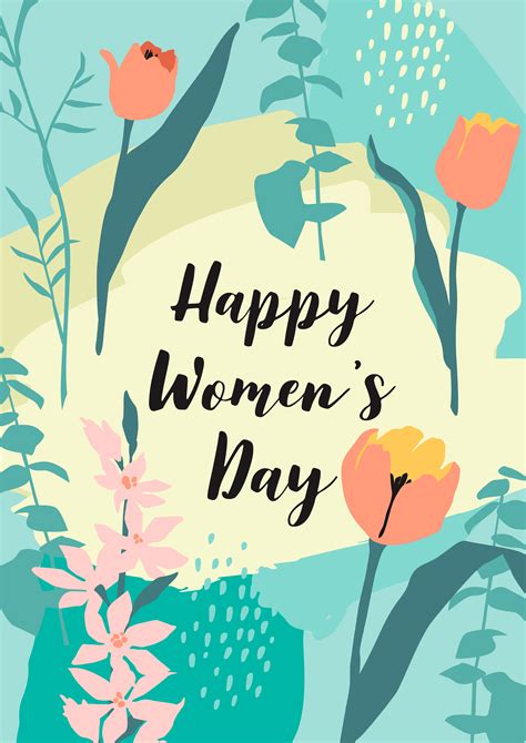 International Womens Day Card With Flowers 1361763 Vector Art At Vecteezy
