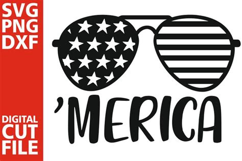 America Svg Patriotic Svg Sunglasses Vector 4th Of July