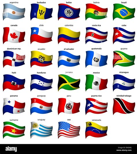 Latin America Flags Stock Vector Images Alamy