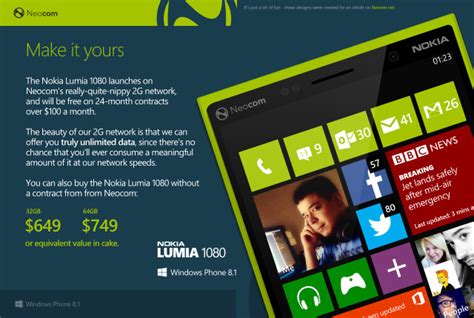 Konzept Eines Nokia Lumia 1080 Mit Windows Phone 81 Deskmodderde