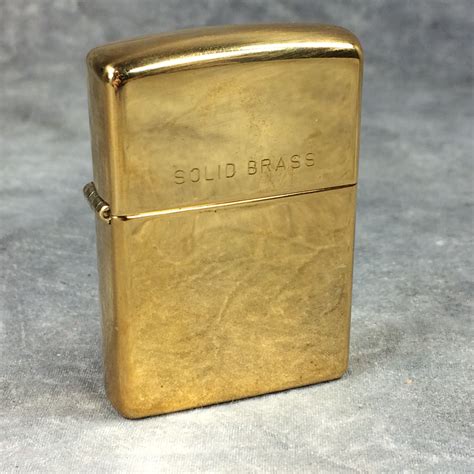 Value of ZIPPO Solid Brass Lighter Etched 