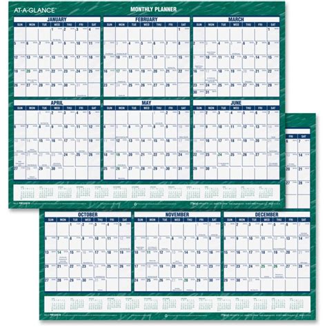 Compact Academic Erasable Wall Calendar Acco Brands Corporation