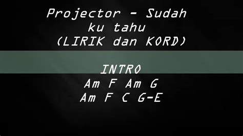 Dirilis pada februari 2016, lagu ini merupakan singel pertama dari grup musik bergenre pop rock projector band. Projector-Sudah ku tahu LIRIK - YouTube