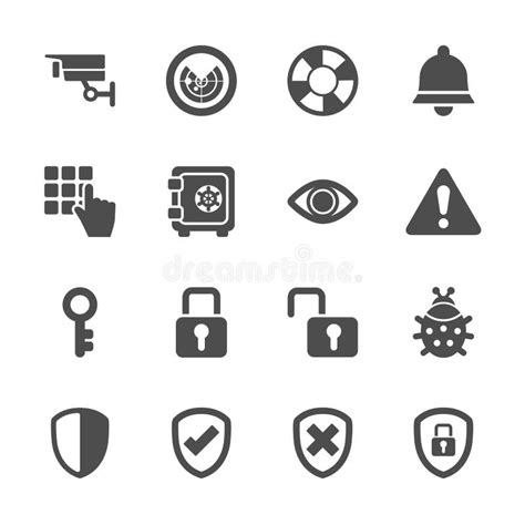 Web Icon Set Security And Surveillance Stock Vector Illustration Of