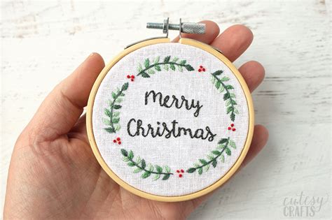 Merry Christmas Ornament Tutorial Free Christmas Embroidery Designs