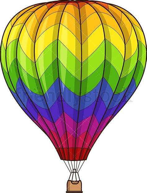 Hot Air Balloon Flat Cartoon Style Vector Illustration For Design Hot