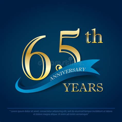 65th Years Anniversary Celebration Emblem Anniversary Elegance Golden