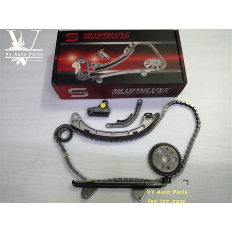 Keep timing chain slack (1) guide pressed and hold it by pushing the stopper pin (b) through the lever hole and body hole. Myvi 1.3 Avanza 1.3 Kembara DVVT Timing Chain Set | Shopee ...