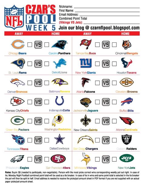 Search Results For Printable Nfl Pool Sheets Calendar 2015