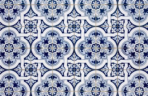 Blue Pattern Detail Of Portuguese Glazed Ceramic Tiles Stock Image Colourbox
