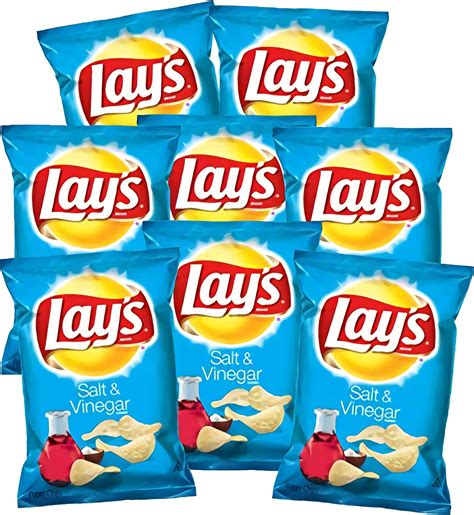 Lays Salt And Vinegar Flavored Potato Chips 15 Ounce Pack Of 8