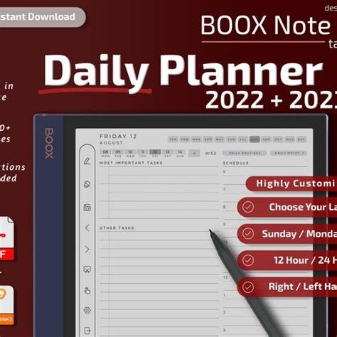 Boox Note Templates 2022 2023 Weekly To Do List Boox Note Air Etsy